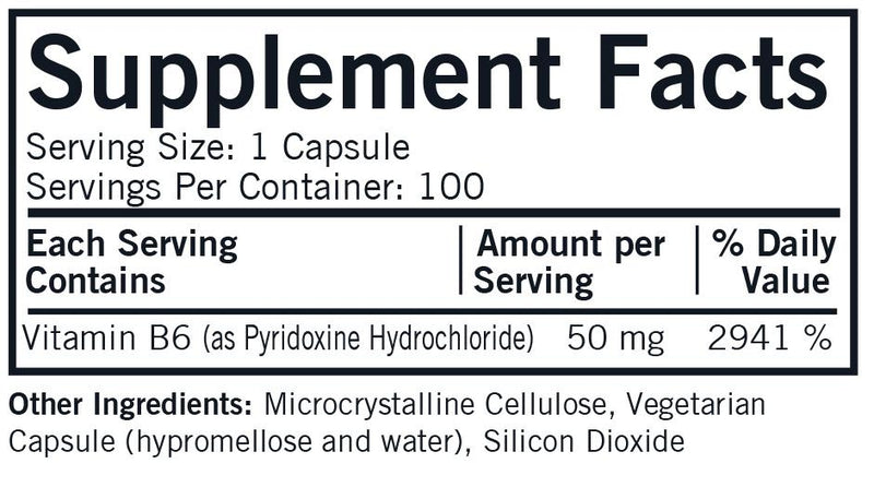 Kirkman Labs - Vitamin B-6 50 Mg (Pyridoxine Hydrochloride) Hypoallergenic - OurKidsASD.com - 