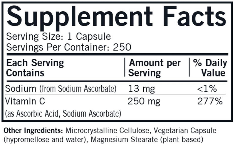 Kirkman Labs - Vitamin C 250 Mg. Hypoallergenic - OurKidsASD.com - 