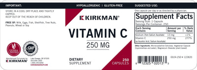 Kirkman Labs - Vitamin C 250 Mg. Hypoallergenic - OurKidsASD.com - #Free Shipping!#