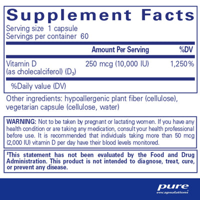 Pure Encapsulations - Vitamin D3 (10,000 IU) - OurKidsASD.com - #Free Shipping!#