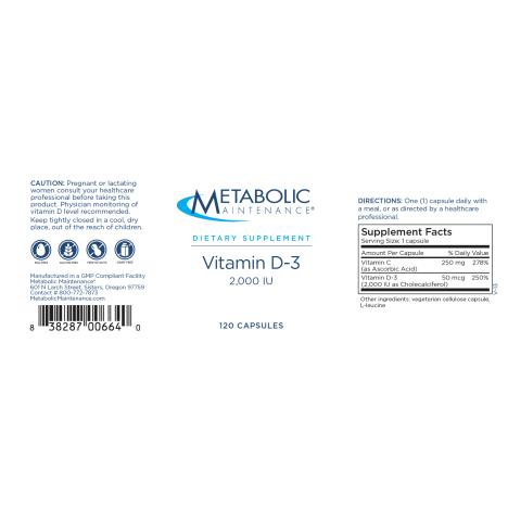 Metabolic Maintenance - Vitamin D3 (2000 IU) - OurKidsASD.com - 