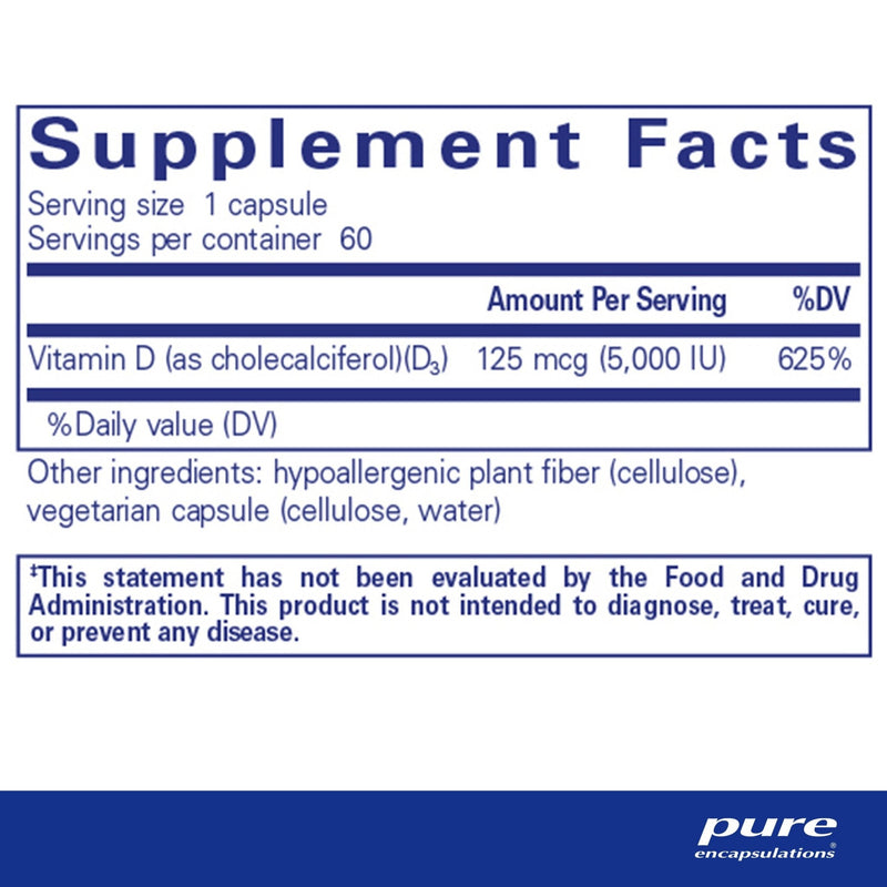 Pure Encapsulations - Vitamin D3 5,000 IU - OurKidsASD.com - 