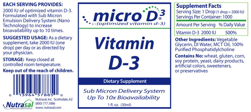 Nutrasal, Inc. - Vitamin D3 - OurKidsASD.com - 