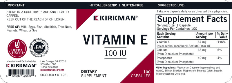 Kirkman Labs - Vitamin E Hypoallergenic - OurKidsASD.com - 