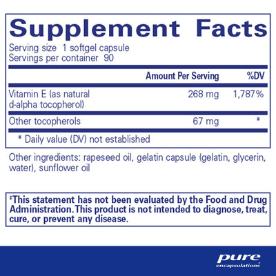 Pure Encapsulations - Vitamin E (With Mixed Tocopherols) - OurKidsASD.com - #Free Shipping!#