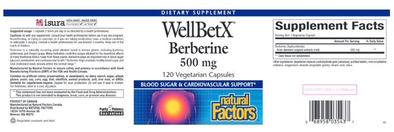 Natural Factors - WellBetX Berberine - OurKidsASD.com - 