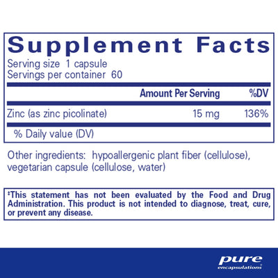 Pure Encapsulations - Zinc 15 - OurKidsASD.com - #Free Shipping!#