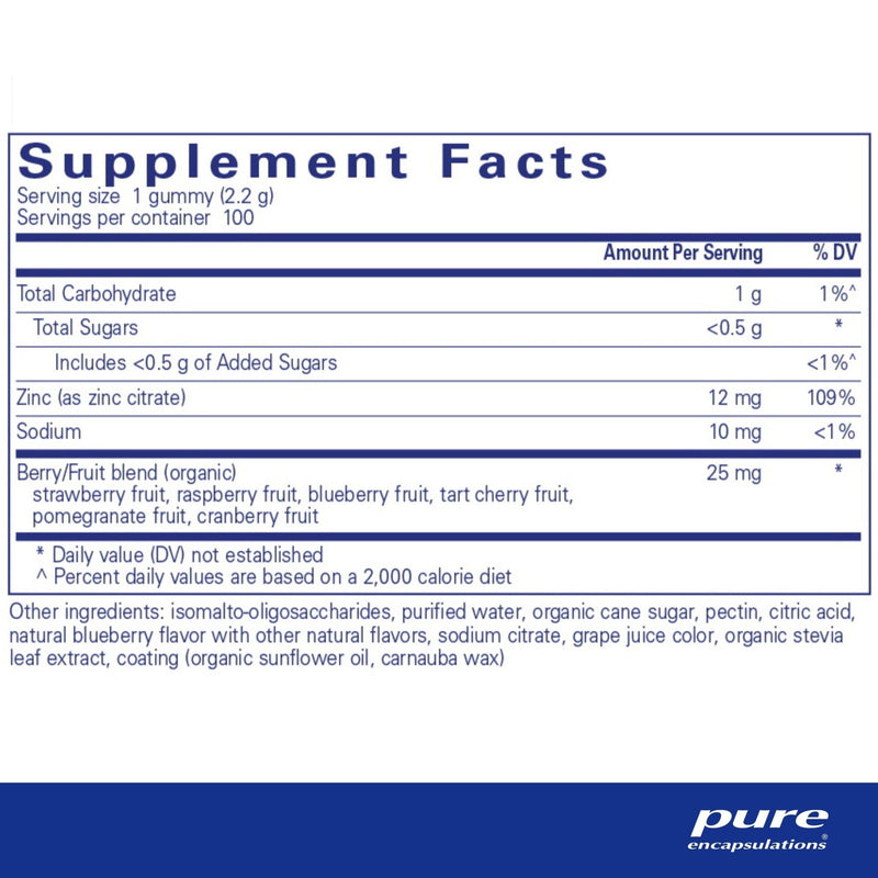 Pure Encapsulations - Zinc Gummy - OurKidsASD.com - 