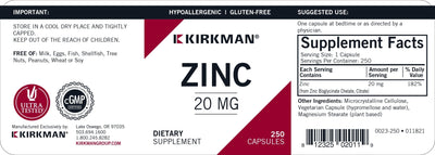 Kirkman Labs - Zinc Hypoallergenic (Bio-Max Series) - OurKidsASD.com - #Free Shipping!#