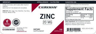 Kirkman Labs - Zinc Hypoallergenic (Bio-Max Series) - OurKidsASD.com - #Free Shipping!#