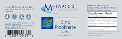 Metabolic Maintenance - Zinc Picolinate (30mg) - OurKidsASD.com - #Free Shipping!#