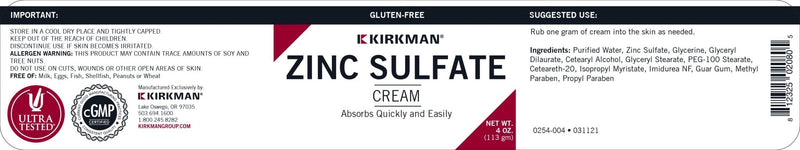 Kirkman Labs - Zinc Sulfate - OurKidsASD.com - 
